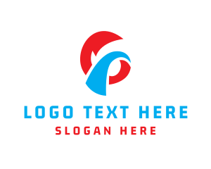 Ribbon - Red Blue G Stroke logo design