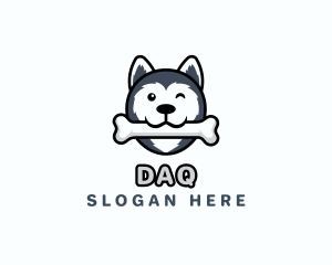 Dog Husky Bone Logo