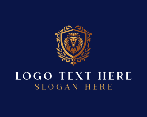 High End - Elegant Lion Shield logo design