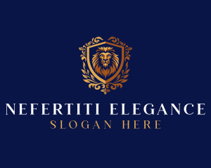 Elegant Lion Shield logo design