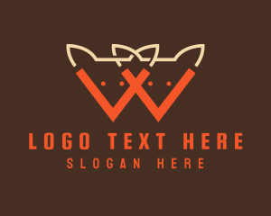 Duo - Orange Foxes Letter W logo design