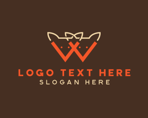 Wolfpack - Orange Foxes Letter W logo design