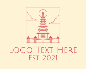 Indonesia - Minimalist Temple Indonesia logo design