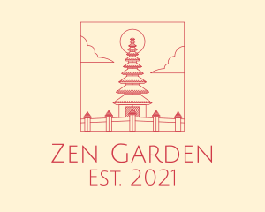 Buddhist - Minimalist Temple Indonesia logo design