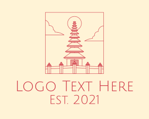 Bali - Minimalist Temple Indonesia logo design