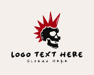 Apparel - Punk Rocker Mohawk Skull logo design