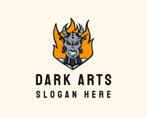 Satanic - Angry Evil Demon logo design