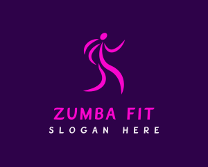 Zumba - Female Runner Workout logo design