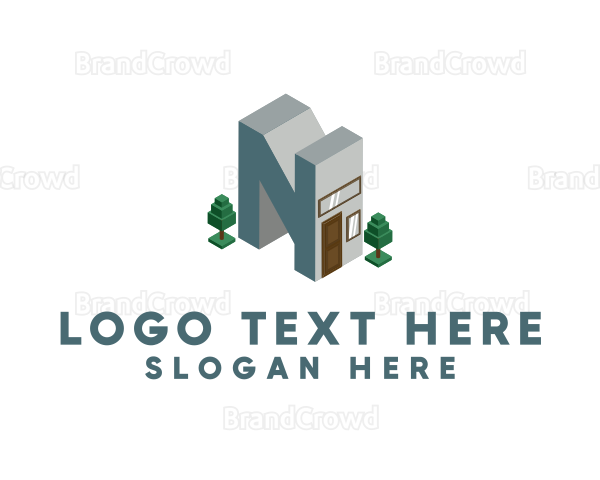 Modern Building Letter N Logo