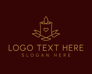 Relaxing - Candle Light Heart logo design