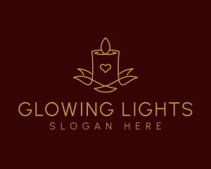 Candle Light Heart  logo design