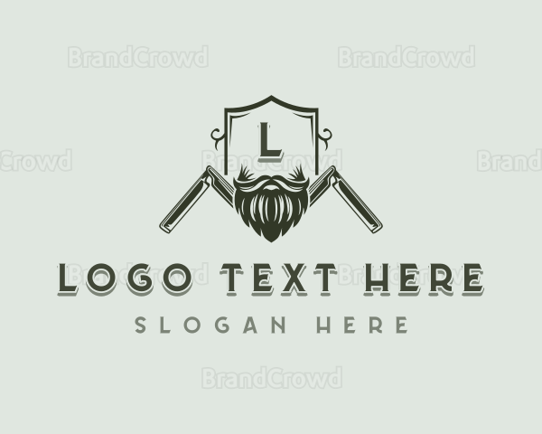 Barbershop Beard Razor Logo