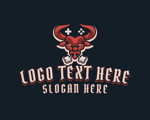 Video Game - Game Controls Bull logo design