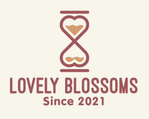 Lovely - Love Heart Hourglass logo design