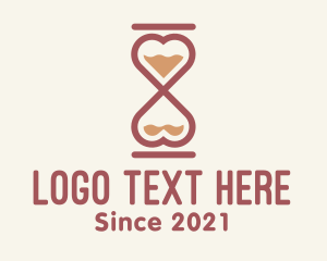Hour - Love Heart Hourglass logo design