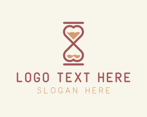 Lovely - Love Heart Hourglass logo design