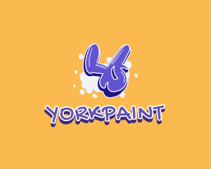 Purple Graffiti Funky Letter Y logo design