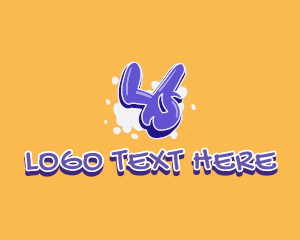 Children - Purple Graffiti Funky Letter Y logo design