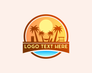 Palm Tree - Tropical Beach Vacation logo design