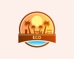 Tropical Beach Vacation Logo