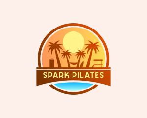 Tropical Beach Vacation Logo