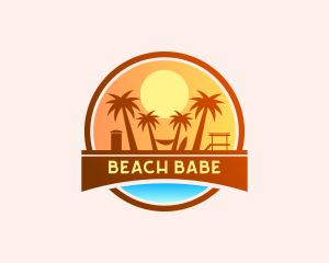 Tropical Beach Vacation logo design