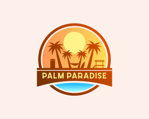 Tropical Beach Vacation logo design