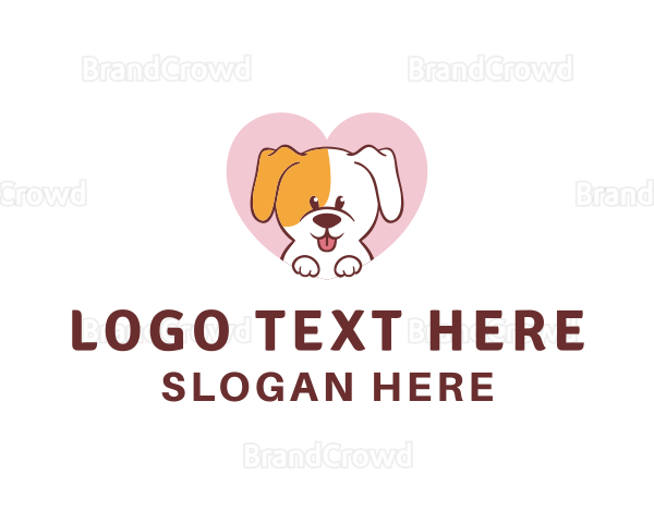 Grooming Dog Heart Logo