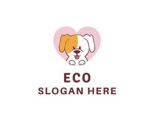 Hound - Grooming Dog Heart logo design
