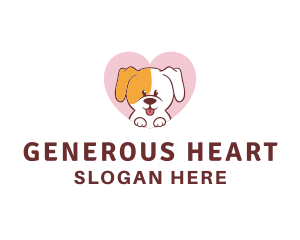 Grooming Dog Heart logo design