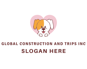 Canine - Grooming Dog Heart logo design