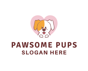 Grooming Dog Heart logo design