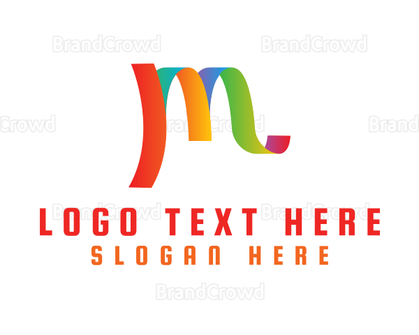 Multicolor LGBT Letter M Logo