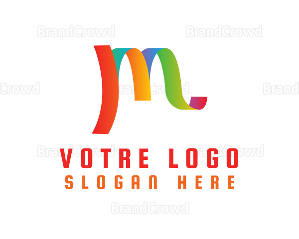 Multicolor LGBT Letter M Logo