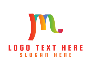 Live Music - Multicolor LGBT Letter M logo design