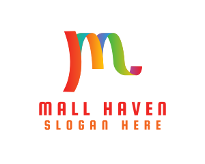 Shopping Mall - Multicolor LGBT Letter M logo design