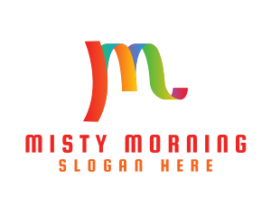 Multicolor LGBT Letter M logo design