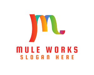 Multicolor LGBT Letter M logo design