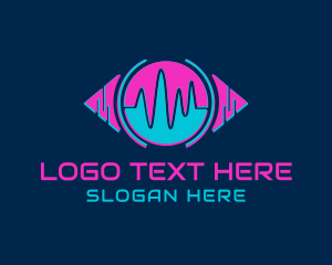 Cyber - Glitch Cyber Music logo design