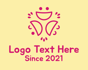 Children - Smiley Faces Line Art logo design