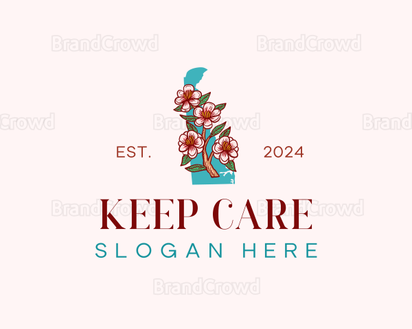 Delaware Blossom Flower Logo