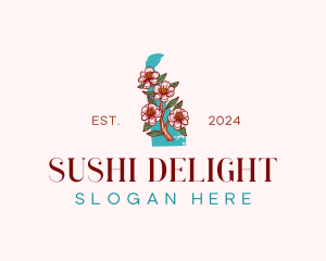 Delaware Blossom Flower Logo