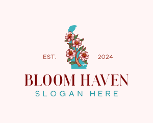 Delaware Blossom Flower logo design