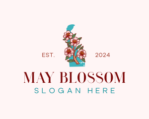 Delaware Blossom Flower logo design