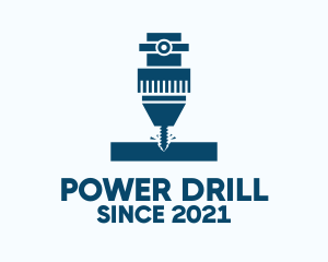 Drill - Blue Industrial Drill logo design