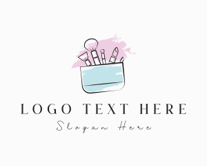 Lipstick - Makeup Brush Lipstick logo design