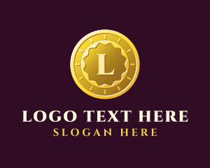 Rich - Gold Coin Letter logo design