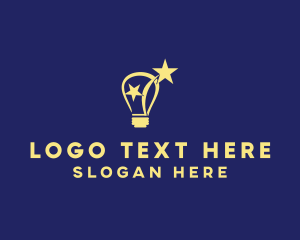 Think - Lightbulb Star Idea logo design