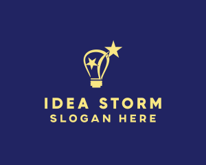 Lightbulb Star Idea  logo design