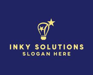 Lightbulb Star Idea  logo design